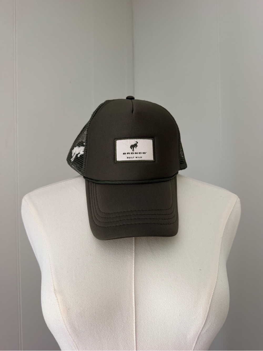 Bronco Built Wild Men's Olive Mesh-Back Trucker Hat